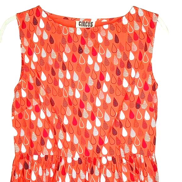 CIRCUS Retro Fit & Flare Raindrop Print Sleeveless Dress - UK 12 / US 8 - Picture 2 of 7